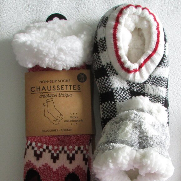 Fun and Cozy Slipper Socks - 3 Pairs - NEW - Picture 2 of 14